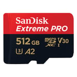 Sandisk SANDISK - MicroSDXC Extreme Pro 512GB 200MB/s A2 C10 V30 UHS-I