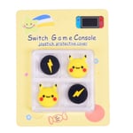 Tumgreppskåpor kompatibla med Nintendo Switch Lite, mjuka silikonskydd för joystick, 4 st (Pikachu)