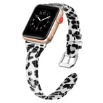 Apple Watch Series 5 44mm leopard genuine leather watch band - Grey