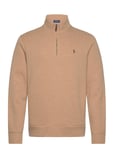 Polo Ralph Lauren Double-Knit Mesh Quarter-Zip Pullover Beige
