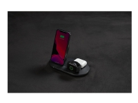 Belkin BoostCharge - Trådløst ladestativ - 7.5 watt - svart - for Apple AirPods AirPods Pro iPhone 11, 12, 7, 8, SE, X, XR, XS, XS Max Watch