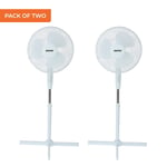 16 Inch Floor Standing Pedestal Fan Oscillating 3 Speed Air Cooling, Pack of 2