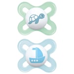 MAM Start Soother Blue Cute 0-2m 2Pk