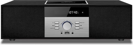 Chaîne Hi-Fi Stéréo Bluetooth, Vintage Micro Hifi Systems Lecteur Cd, 30W Rms Avec Streaming Audio Bluetooth, Poste Lecteur Cd Radio Fm, Usb, Aux,Microchaîne
