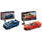 LEGO Speed Champions Ford Mustang Dark Horse Sports Car Toy Vehicle for 9 Plus Year & Speed Champions Ferrari 812 Competizione, Sports Car Toy Model Building Kit for Kids, Boys & Girls, 2023 Series