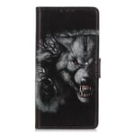 Huzhide Sony Xperia L4 Case Shockproof Flip Folio PU Leather Phone Case, Protective Wallet Card Slots Holder Magnetic Closure Stand Soft TPU Bumper Shell Phone Cover for Sony Xperia L4 - Black Wolf