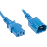 Câble d'alimentation, Bleu, Connecteur C13, IEC vers C14, CEI, 1.5m ( Prix pour 1 )