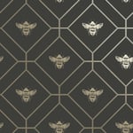 Holden DÃÂ©cor Honeycomb Bee Wallpaper Geometric Metallic Modern Gold Charcoal