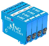 King of Flash Compatible Printer Ink Cartridges For Epson T0807 - Epson Stylus RX560, RX585, RX685, R265, R285, R360, PX6505, PX50, PX700W, PX710W, PX800FW, PX810FW, P50 Printers (4 x Cyan)
