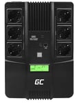 Green Cell® UPS Onduleur 800VA (480W) 230V Alimentation d'énergie Non interruptible Line-Interactive AVR Alimentation sans Interruption pour Ordinateur USB/RJ45 6X Schuko Prises Affichage LCD