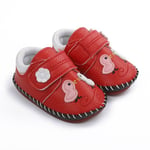 Baby Butterfly Print Soft Shoes Pu Leather Non-slip Red 0-6 Month