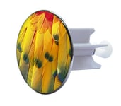 Sanitop-Wingenroth Sink Plug Design Happy Large Drain Plug Made of Metal, Feather Tickler, 64 x 92 mm, red/Yellow/Blue, 19618 5