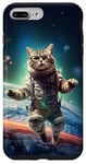 Coque pour iPhone 7 Plus/8 Plus Chat Astronaute Dans L'espace