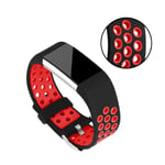 Fitbit Charge 2 klockarmband träningsklocka silikon skyddande dubbelfärgad allergifri giftfri - Röd