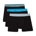 Calvin Klein Men's Boxer Short Trunks Stretch Cotton Pack of 3, Black (B- Vivid Bl Arona Sageb Grn Wbs), XS