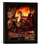 Kunst für Alle 'Encadré Image de Hieronymus Bosch l'enfer, d'art en qualité Cadre de Photos, Fait Main 30 x 30 cm, Noir Mat