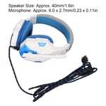 (Blue And White) Game Headsets Computer Headset USB Wired Headset Noise