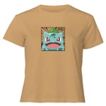 Pokémon Pokédex Bulbasaur #0001 Women's Cropped T-Shirt - Tan - S