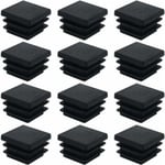 40 st fyrkantiga plastproppar 20 mm x 20 mm svarta fyrkantiga rörproppar fyrkantiga rörinsatser plaständkåpor för möbelben skåphyllor stolsben
