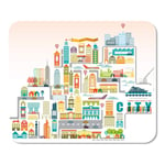 Mousepad Computer Notepad Office Road City Map with Building Park Creative Cut Tree Idea Property Toy Home School Game Player Computer Worker Inch
