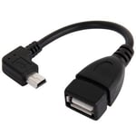 TechExpert Cable Mini USB OTG 5 Broches coudé vers USB Femelle pour connecter Une clé USB à Un autoradio GPS ou Autre Appareil avec Port Mini USB 12cm