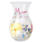 Lesser & Pavey Vase à Fleurs en Verre pour Fleurs avec Message pour Maman | Vase à Fleurs pour la fête des mères | Vase Cadeau pour Maman ou épouse