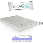 Inside75 - Matelas à mémoire de forme nota Silvercare épaisseur 18 cm dont 3 cm 42 kg/m3 compatible canapé express express 180 cm - blanc