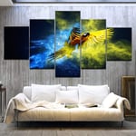 WENXIUF 5 Panel Wall Art Pictures Quick Hummingbird,Prints On Canvas 100x55cm Wooden Frame Ready To Hang The Animal Photo For Home Modern Decoration Wall Pictures Living Room Print Decor