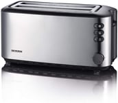 Severin 2509 Automatic 4-Slice Long Slot Toaster, 1400 W, Stainless Steel-Black
