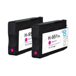 2 Magenta Ink Cartridges to replace HP 951M (HP951XL) non-OEM / Compatible