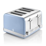Swan Retro Blue 4 Slice Toaster