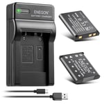 ENEGON NP-45 NP-45S Replacement Battery (2 Pack) and USB Charger Kit for Fujifilm INSTAX Mini 90 and FinePix XP50 XP60 XP70 XP80 XP90 XP120 XP130 XP140 T350 T360 T400 T500 T510 T550 JX500 JX520