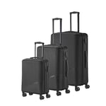 travelite 4-wheel suitcase set 3 pieces sizes L/M/S, luggage series BALI: ABS hard shell trolleys with TSA combination lock (hand luggage suitcase without TSA)