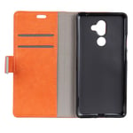 Mipcase Flip Phone Case for Nokia 7 Plus, Classic Simple Series Wallet Case with Card Slots, Leather Business Magnetic Closure Notebook Cover for Nokia 7 Plus (Orange)