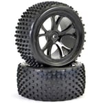 FTX Rear Buggy Wheel and Tyre Set Black - Vantage FTX6301B (R3)