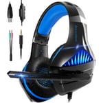 KOTION EACH Gaming Headset For Ps4 With Mic Blue
