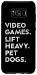 Coque pour Galaxy S8+ Jeux vidéo Lift Heavy Pet Dogs Funny Retro Gym Games Lover