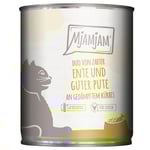 Ekonomipack: MjAMjAM Duo 12 x 800 g - Mör anka & god kalkon med ångkokt pumpa