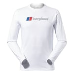 Berghaus Men's Organic Big Classic Logo Long Sleeve T-Shirt, Pure White, XS