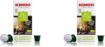 Kimbo Coffee Bio Organic, Nespresso Compatible Capsules, Authentic Italian Coffe