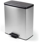 Curver 65 Litre Deco Pedal Recycling Bin - Silver