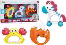 Leantoys Baby Skallror Skallror Zebra Krabba Räv 3 St