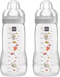 MAM Easy Active Baby Bottle with Fast Flow MAM Teats Size 3, Twin Pack of Baby 