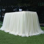 Multi Colors Table Skirt Tulle Party Tablecloths Accessories Cream