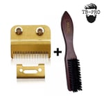 Wahl Gold Cordless Magic Clip Staggertooth Gold Blade Set - Wahl Fade Brush