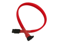 Nanoxia - SATA-kabel - Serial ATA 150/300/600 - SATA till SATA - 30 cm - 90° kontakt, sprintlåsning - röd