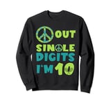 Peace Sign Out Single Digits Tennis 10 Years Old Birthday Sweatshirt