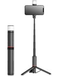Moman Q12S Perche à Selfie, 77 cm, en Aluminium, Portable, Support pour téléphone Portable, Perche à Selfie, Perche à Selfie Tout-en-1