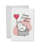 1 x Bunnies A5 Blank Greetings Card - Valentine's Day Partner Wife Gift #77185