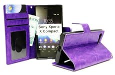 Crazy Horse Wallet Sony Xperia X Compact (F5321) (Lila)